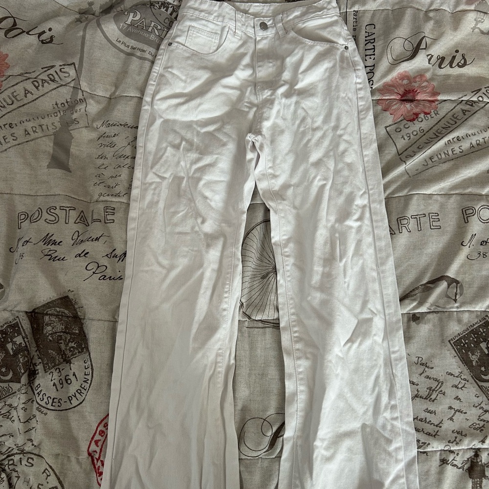 White Wide-Leg Pants